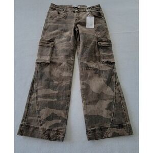 DISCLOSURE Wide Leg Camo Low-Rise Pants 7/28 Cargo Grunge NWT